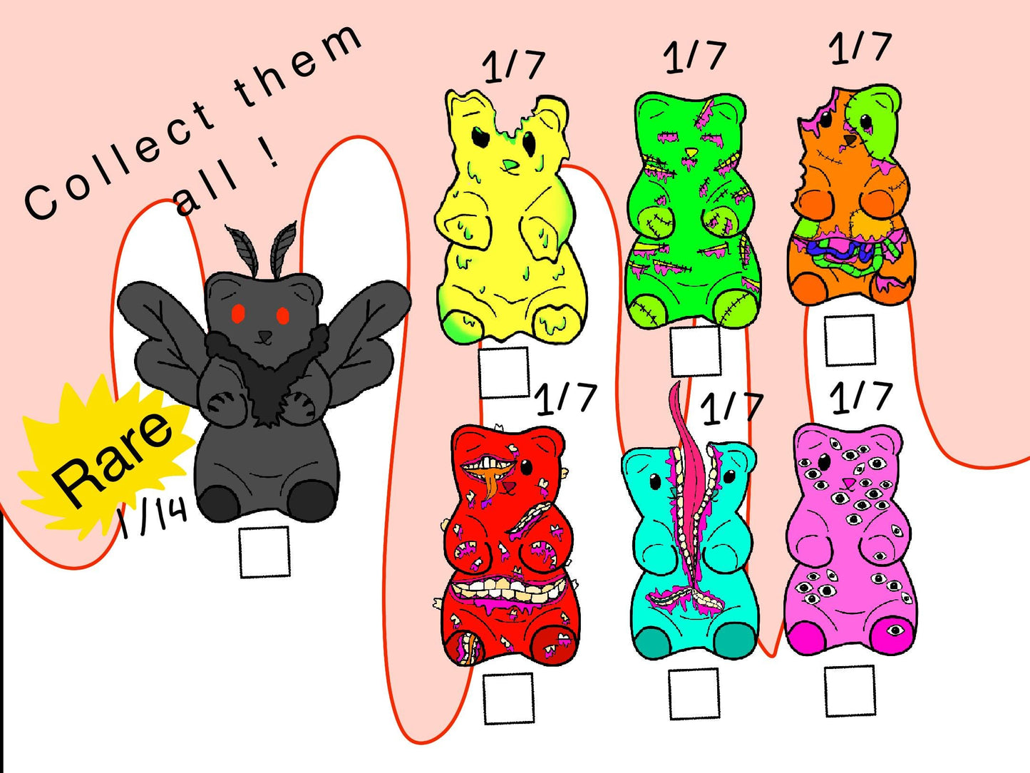 gory bears mystery sticker pack