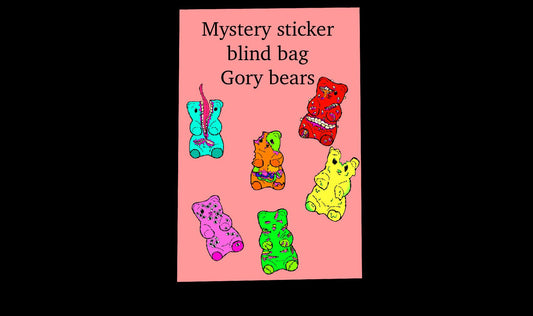 gory bears mystery sticker pack