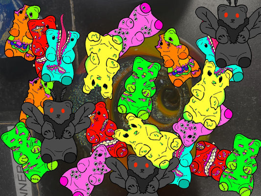 gory bears mystery sticker pack