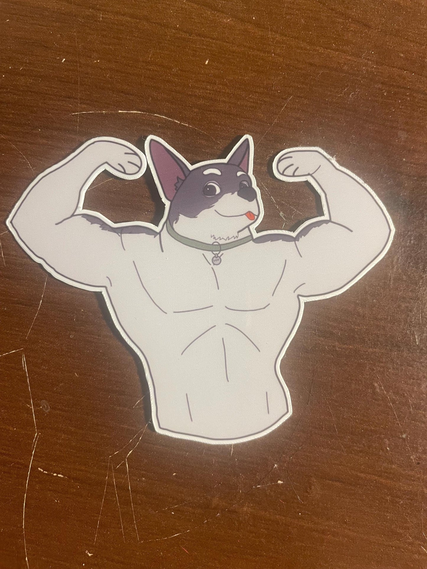 Beefcake Dog Sticker