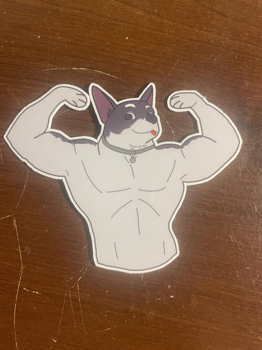 Beefcake Dog Sticker